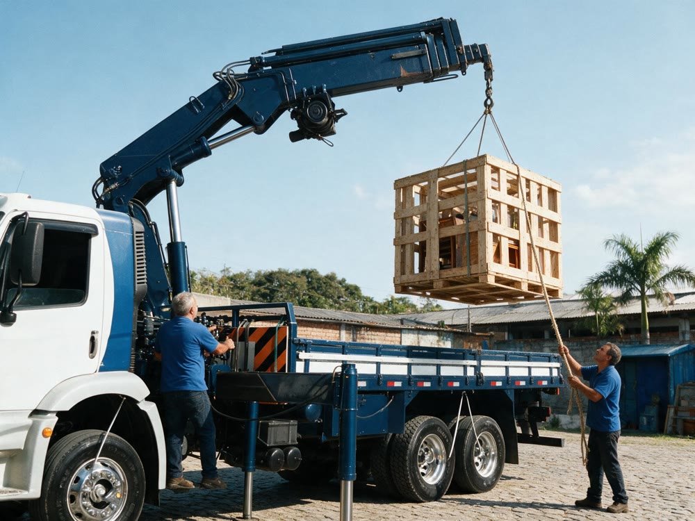 Equipamento industrial posicionado após operação de içamento conduzida pela Millenium